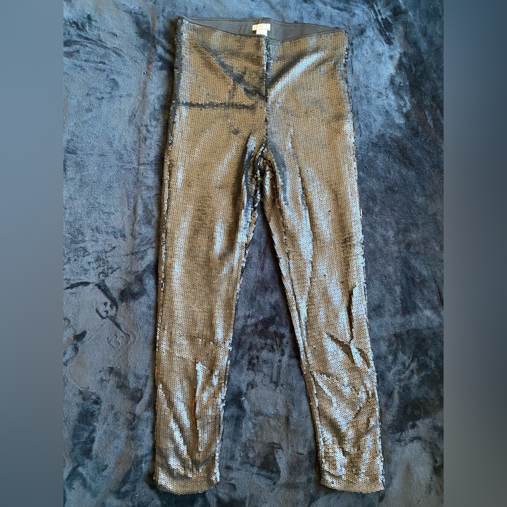 H&M Women’s Black Sequins Straight Leg Pants